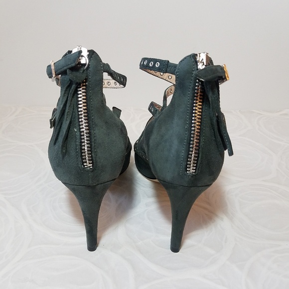 CAVALLINI CRISSCROSS ANKLE STRAP HEELS W/ ZIPPER - Picture 3 of 5